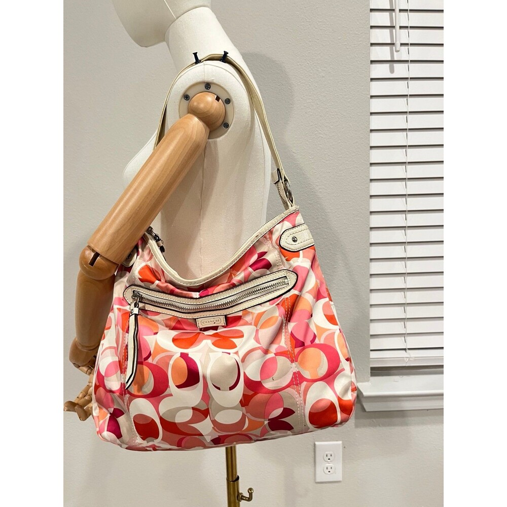 Coach Multicolor Geometric Print Shoulder Bag